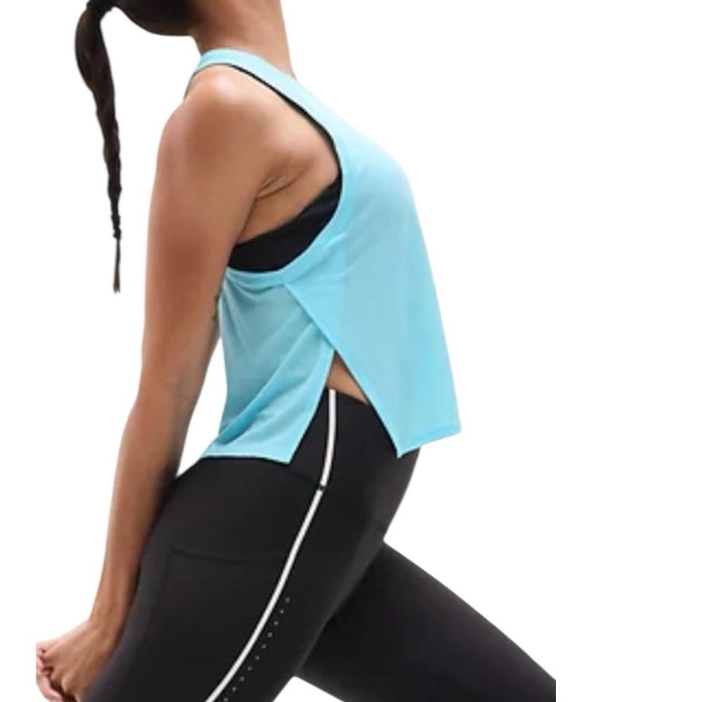 NWT Athleta Grid Knit Singlet Mint Green Tank Work Out Gym Running Woman’s XL
